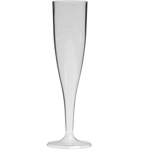 NONF.Champagneglas Plastic/Transparant TRAY 10 x 130 ml.