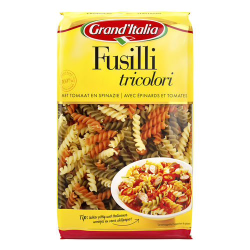 FOOD.Pasta Fusilli Tricolore 500gram GRAND'ITALIA