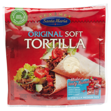 FOOD.Tortilla Original Soft 8stuks/320gram SantaMaria