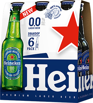 BIER.Heineken 0.0% Draaidop Fles/Tray 6x25cl