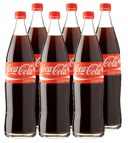 FRIS.Coca Cola Glazen Flessen /Krat 6x1LTR.