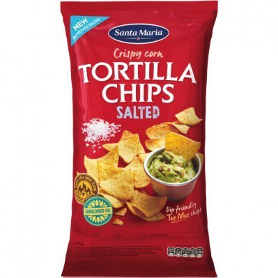 CHIPS.Tortilla Chips Naturel/Salted Zak 185 gram Santa Maria