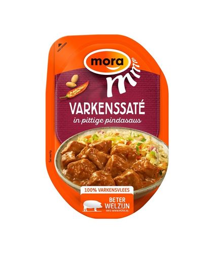 DIEPV.Saté Varken in pittige saus Bakje 190 gram Mora