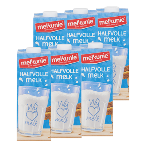 ZUIV.Houdbare Halfvolle Melk Tray 6 x 1 Liter MelkUnie