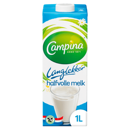 ZUIV.Houdbare Halfvolle Melk Pak/Los 1 LTR. Campina