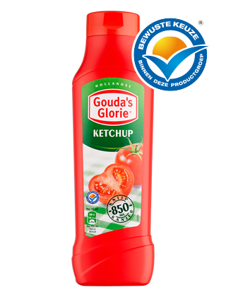 SAUS.TomatenKetchup KNIJPFLES 850ml Gouda's Glorie