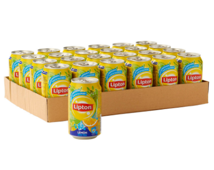 FRIS.Lipton Ice Tea No-Bubble Lemon Blik/Tray 24x33cl.