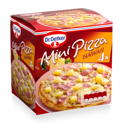 DIEPV.Mini Pizza Hawaii 4stuks 340gram OETKER
