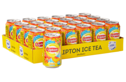FRIS.Lipton Ice Tea No-Bubble Peach Blik/Tray 24x33cl.