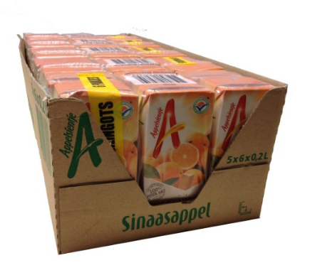 FRIS.Sinaasappelsap Pakjes/Tray 30x200ml Appelsientje