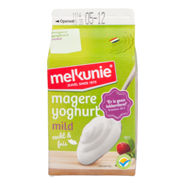 ZUIV.Magere Yoghurt Pakje 0,5 Ltr. MELKUNIE